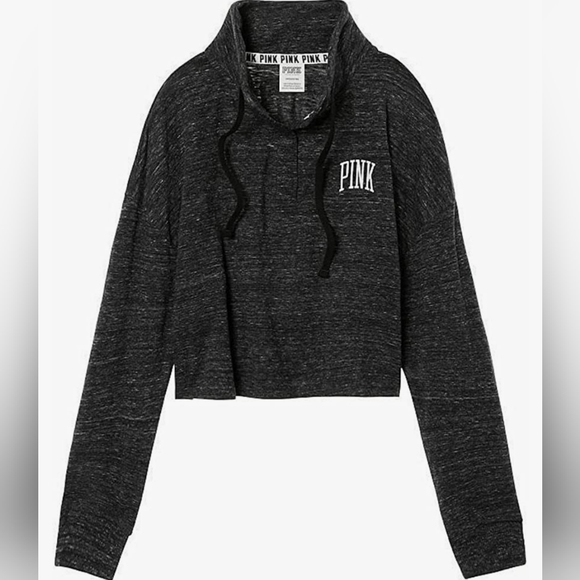 Large LOVE PINK cropped long sleeve pull over jacket NWT - Picture 3 of 7